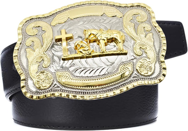 WMG Western Belt Buckles for men women - Praying Rodeo Cowboy Belt Buckle for Men Women - Fits Up to 2 Inch Belts - Image 4